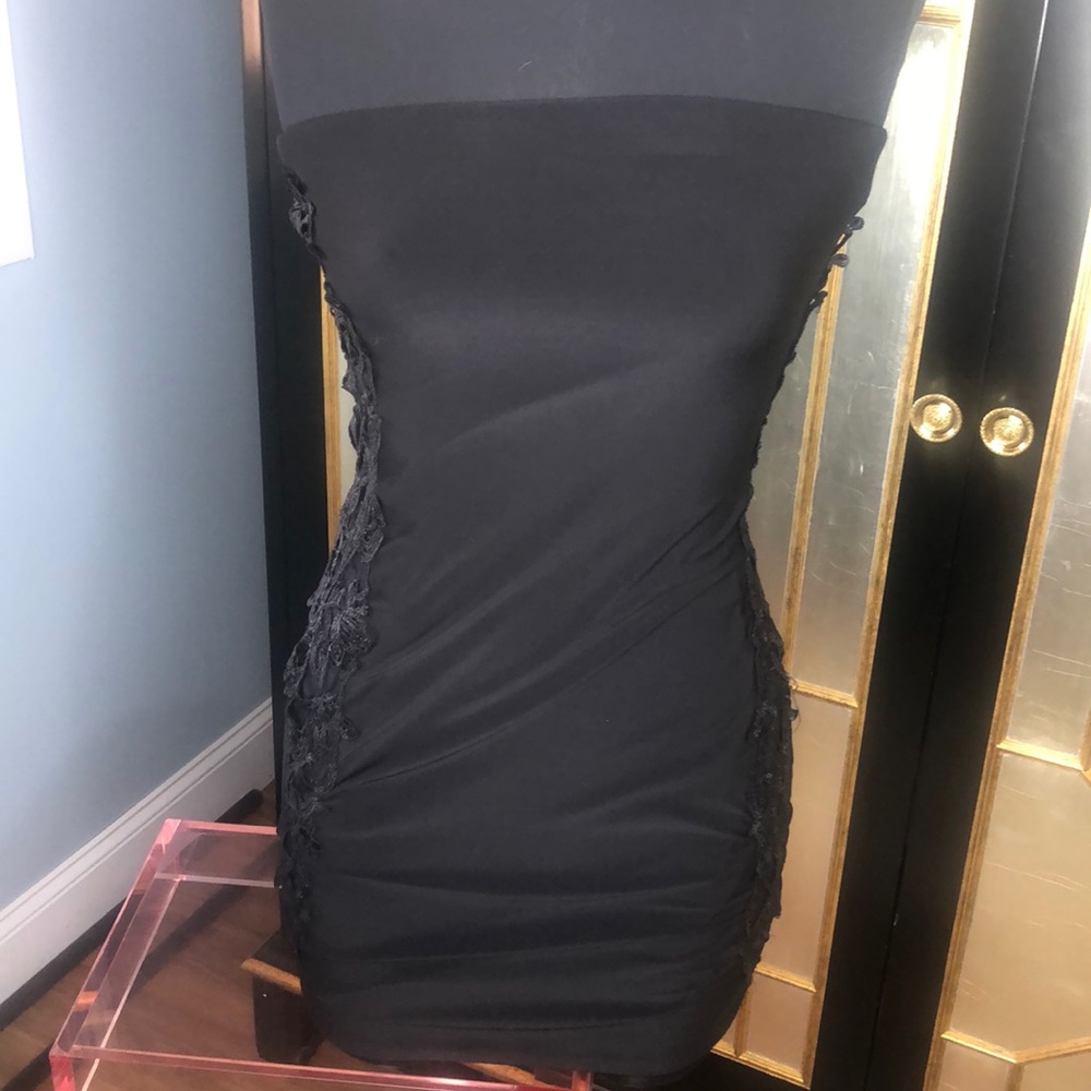 ANGL Black Lace Tube Dress